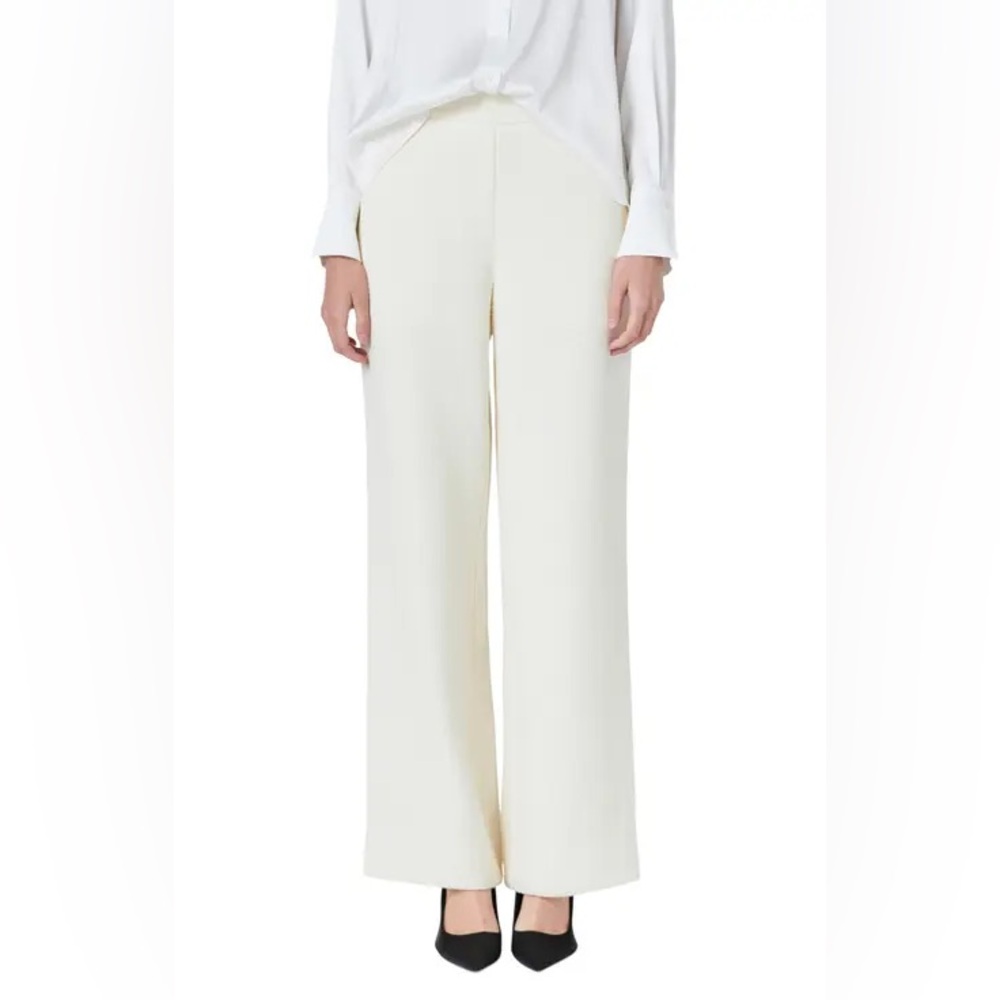 Express Cream Wide-Leg Sailor Pants with Gold Buttons - Picture 3 of 5
